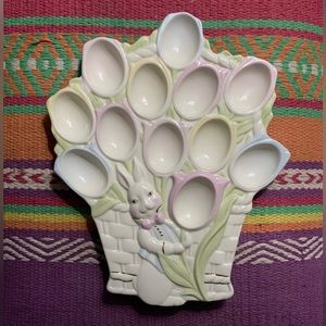 Lenox Occasions Easter Bunny Rabbit Tulip Basket Deviled Egg Platter